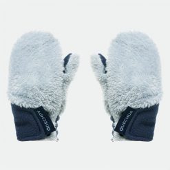 Rękawice polarowe dla dzieci Quechua Hike 100. Niebieskie rękawiczki dziecięce QUECHUA, bez wzorów, z materiału. Za 19.99 zł.