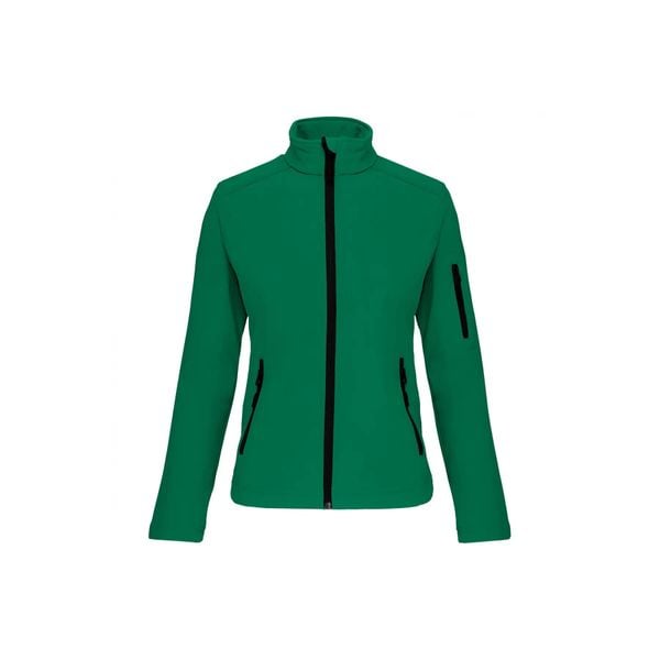 Kurtka damska Kariban Softshell. Zielone kurtki damskie KARIBAN, m, bez wzorów, z elastanu, bez kaptura. Za 195.00 zł.
