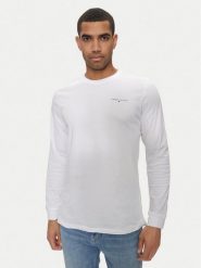 Tommy Jeans Longsleeve Linear DM0DM18551 Biały Slim Fit. Białe bluzki z długim rękawem męskie Tommy Jeans, m, bez wzorów, z bawełny, bez kołnierzyka. Za 129.99 zł.