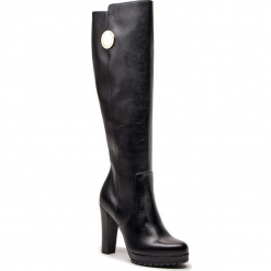 Kozaki EMPORIO ARMANI - X3O158 XF255 00002 Black. Czarne kozaki damskie Emporio Armani, z materiału. Za 1,489.00 zł.