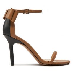 Sandały Baldowski. Brązowe klapki damskie Baldowski, bez wzorów, bez obcasa, na szpilce, bez zapięcia. Za 679.99 zł.