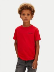 Calvin Klein Jeans T-Shirt Minimal Logo IB0IB02608 Czerwony Regular Fit. Czerwone t-shirty dla chłopców Calvin Klein Jeans, bez wzorów, z bawełny, bez ramiączek. Za 109.99 zł.