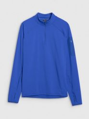 4F Bluza trekkingowa szybkoschnąca męska - niebieska L. Niebieskie bluzy męskie 4f, l, bez wzorów, z elastanu, bez kaptura. W wyprzedaży za 139.99 zł.