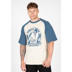 Oversized T-shirt Gorilla Wear Logan. Brązowe koszulki sportowe męskie GORILLA WEAR, bez wzorów, z bawełny, bez kołnierzyka, bez ramiączek, na fitness i siłownię. Za 191.00 zł.