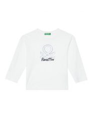 United Colors Of Benetton Bluzka 3I1XG10JZ Biały Regular Fit. Białe t-shirty dla chłopców United Colors Of Benetton, bez wzorów, z bawełny, bez ramiączek. Za 59.99 zł.