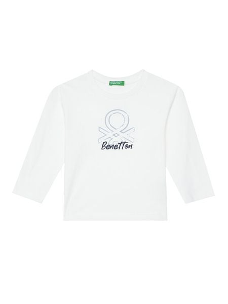 United Colors Of Benetton Bluzka 3I1XG10JZ Biały Regular Fit. Białe t-shirty dla chłopców United Colors Of Benetton, bez wzorów, z bawełny, bez ramiączek. Za 39.99 zł.