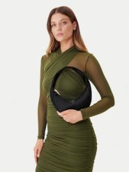 Guess Torebka Sunetra Mini HWSE75 34720 Czarny. Czarne torebki do ręki damskie Guess, z aplikacjami, z materiału, bez dodatków. Za 319.99 zł.