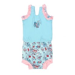 Strój kąpielowy jednoczęściowy dziecięcy Splash About Happy Nappy Ukryty Skarb. Niebieskie kąpielówki dla chłopców SPLASH ABOUT, bez wzorów. Za 109.99 zł.