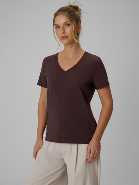 4F T-shirt regular gładki damski - brązowy S. Brązowe t-shirty damskie 4f, s, bez wzorów, z bawełny, biznesowe, bez kołnierzyka. Za 59.99 zł.