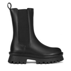 Sztyblety Badura. Czarne botki damskie Badura, bez obcasa, na płaskiej podeszwie, bez zapięcia. Za 439.99 zł.