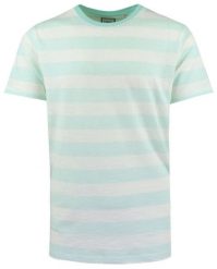 Lekki i Przewiewny T-Shirt Męski - Brave Soul - Miętowa w Paski. Zielone t-shirty męskie Brave Soul, na lato, l, bez wzorów, z bawełny, casualowe, bez kołnierzyka. Za 59.00 zł.