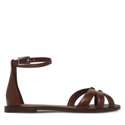Sandały Max Mara. Brązowe sandały damskie Max Mara, bez wzorów, bez obcasa, na płaskiej podeszwie, bez zapięcia. Za 1,369.00 zł.