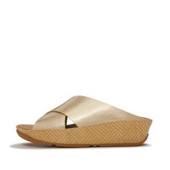 Damskie sandały na koturnie FitFlop Lulu Lux. Czarne sandały damskie FIT FLOP, bez wzorów, z materiału, bez obcasa, na koturnie, bez zapięcia. Za 633.00 zł.