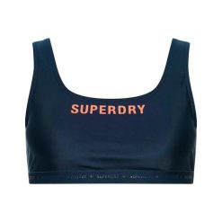 Damski elastyczny top do kostiumu kąpielowego Superdry Code Micro. Niebieskie topy damskie Superdry., l, bez wzorów, z elastanu, bez kołnierzyka, bez ramiączek. Za 148.85 zł.
