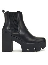 United Nude Botki Grip Chelsea Mid IV 109590116 Czarny. Czarne botki damskie United Nude, ze skóry, bez obcasa, na słupku, bez zapięcia. Za 1,489.00 zł.