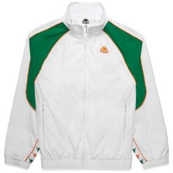 Kurtka z dresu Kappa 222 Banda Nucio. Białe kurtki męskie Kappa, na lato, m, bez wzorów, z dresówki, na fitness i siłownię. Za 339.85 zł.