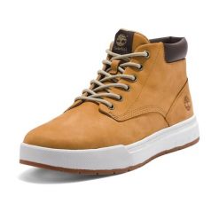 Trampki męskie Timberland Maple Grove Lthr Chk. Brązowe trampki męskie Timberland, bez wzorów, casualowe, bez zapięcia. Za 602.99 zł.