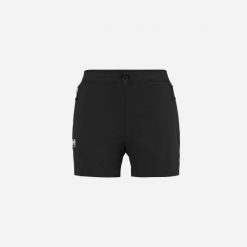 Spodenki turystyczne damskie Millet Fusion XCS Short W Active Fit. Czarne szorty sportowe damskie Millet, s, bez wzorów, z elastanu, eleganckie, trekkingowe. Za 392.10 zł.