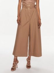 Pinko Kuloty Poseidone 103006 A1N3 Brązowy Relaxed Fit. Brązowe spodnie materiałowe damskie Pinko, bez wzorów, z bawełny. Za 949.99 zł.