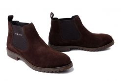 BUGATTI 311-AOB31-1400 6100 dark brown, botki męskie. Brązowe botki męskie Bugatti, bez wzorów, bez zapięcia. Za 418.21 zł.