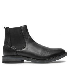 Sztyblety Josef Seibel. Czarne botki męskie Josef Seibel, bez wzorów, bez zapięcia. Za 399.99 zł.