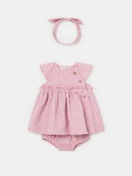 Mayoral Sukienka letnia 1806 Różowy Regular Fit. Czerwone sukienki dla dziewczynek Mayoral, na lato, bez wzorów, z bawełny, bez ramiączek. Za 159.99 zł.