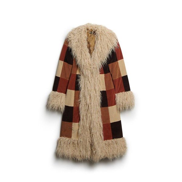 Damski długi płaszcz Superdry Afghan Patchwork. Brązowe płaszcze damskie Superdry., s, bez wzorów, z bawełny, boho, długie, bez kaptura. Za 1,267.25 zł.