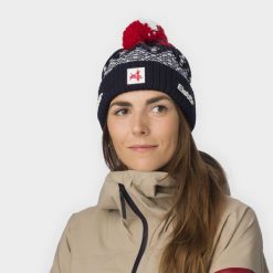 Czapka Eisbar Norrak Pompon MÜ SA. Niebieskie czapki i kapelusze męskie Eisbar, na zimę, bez wzorów, z materiału, eleganckie. Za 219.90 zł.