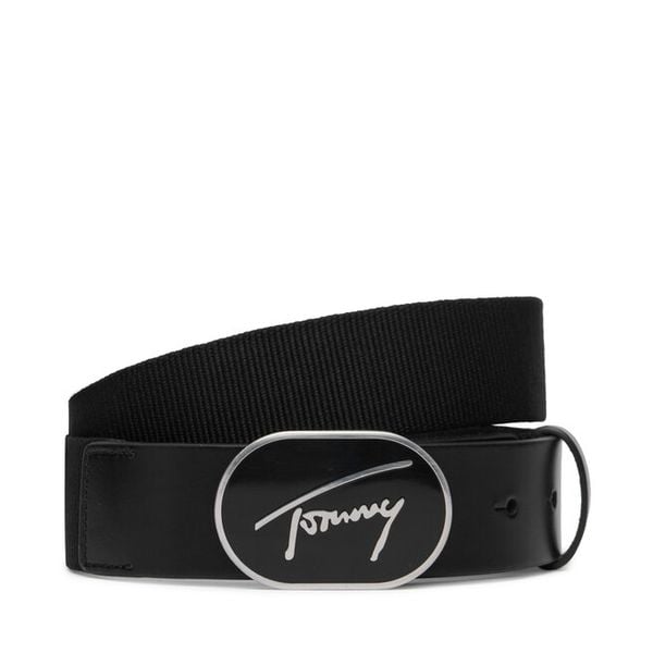 Pasek Tommy Jeans. Czarne paski damskie Tommy Jeans, bez wzorów, z jeansu. Za 229.99 zł.