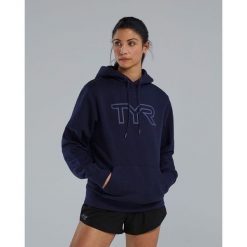 Bluza TYR UNISEX HOODIE. Niebieskie bluzy damskie TYR, bez wzorów, na fitness i siłownię. Za 349.98 zł.