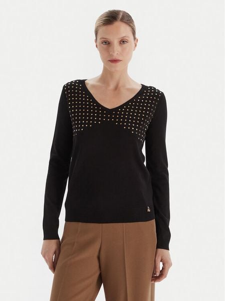Artigli Sweter ACMA002723 Czarny Regular Fit. Czarne swetry damskie Artigli, m, bez wzorów, bez kołnierzyka, bez ramiączek, bez kaptura. Za 229.99 zł.