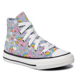 Trampki Converse. Niebieskie półbuty dziewczęce Converse, bez wzorów, bez zapięcia. Za 169.99 zł.