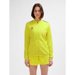 Damska bluza dresowa z poliestru zapinana na zamek Hummel Authentic. Żółte bluzy damskie Hummel, bez wzorów, z dresówki, bez kaptura. Za 212.50 zł.