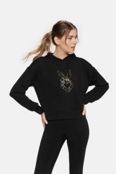 Bluza sportowa Cardiobunny Freeze z kapturem. Czarne bluzy damskie Cardio Bunny, m, bez wzorów, z dresówki, z kapturem. Za 69.99 zł.