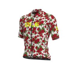 Koszulka rowerowa męska Alé Cycling PR-R Roses. Czerwone buty sportowe męskie ALÉ CYCLING, m, bez wzorów, bez kołnierzyka, bez ramiączek, rowerowe. W wyprzedaży za 336.99 zł.