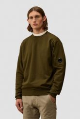 C.P. COMPANY Zielona męska bluza Crew Neck, Rozmiar XXL. Zielone bluzy męskie C.P. Company, m, bez wzorów, z bawełny, bez kaptura. W wyprzedaży za 598.99 zł.