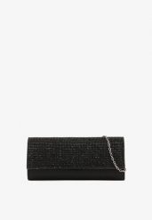 Czarna Cyrkoniowa Torebka Kopertówka Vices Devrina. Czarne kopertówki damskie Renee, bez wzorów, eleganckie, na ramię, bez dodatków. Za 49.99 zł.