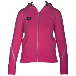 Bluza damska Arena Team Line Hooded Jacket z kapturem. Czerwone bluzy sportowe damskie Arena, xs, bez wzorów, z kapturem, do pływania. Za 67.07 zł.