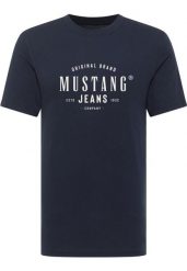 Męski T-Shirt Mustang Style Alex Dark Sapphire 1018006 4136. Niebieskie t-shirty męskie Mustang, m, bez wzorów, bez kołnierzyka. Za 79.99 zł.