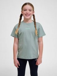 Koszulka dla dziewczynki Hummel Ella. Zielone t-shirty i topy dla dziewczynek Hummel, bez wzorów, z bawełny, bez ramiączek. Za 151.00 zł.