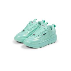 Buty sportowe damskie Fila Superbubble. Niebieskie obuwie sportowe damskie Fila, bez wzorów, z materiału. Za 299.00 zł.