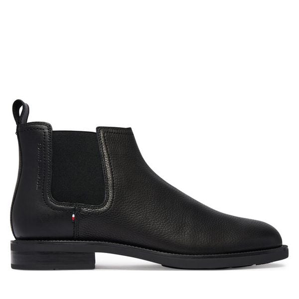 Sztyblety Tommy Hilfiger. Czarne botki męskie Tommy Hilfiger, bez wzorów, bez zapięcia. Za 649.99 zł.