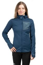 Bluza z kapturem damska Rab Superflux Hoody. Niebieskie bluzy damskie RAB, s, bez wzorów, z materiału, z kapturem. Za 429.99 zł.