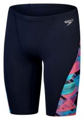 Kąpielówki męskie spodenki kąpielowe Speedo Allover V-Cut. Czarne kąpielówki dla chłopców Speedo, bez wzorów, z materiału. Za 277.78 zł.