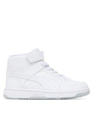 Puma Sneakersy Rebound Slam Mid Ac+ Ps 408801 Biały. Białe buty sportowe chłopięce Puma, bez wzorów, ze skóry, bez zapięcia. Za 249.99 zł.