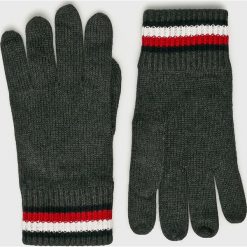 Tommy Hilfiger - Rękawiczki. Szare rękawiczki męskie Tommy Hilfiger, bez wzorów, z bawełny. W wyprzedaży za 119.90 zł.