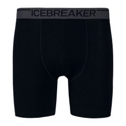 Bokserki męskie icebreaker Anatomica 001. Czarne bokserki męskie Icebreaker, m, bez wzorów, z wełny. Za 129.99 zł.