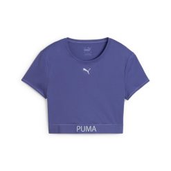 Damski jersey Puma Strong. Niebieskie koszulki sportowe damskie Puma, bez wzorów, z jersey, sportowe, bez kołnierzyka. Za 93.99 zł.