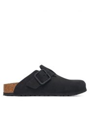 Birkenstock Klapki Boston Wire Buckle 1031575 Czarny. Czarne klapki damskie Birkenstock, bez wzorów, z nubiku, bez obcasa. Za 779.99 zł.