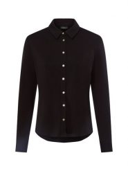 S.Oliver BLACK LABEL Bluzka Kobiety Dżersej czarny, 44. Czarne bluzki damskie s.Oliver BLACK LABEL, s, bez wzorów, z dżerseju, eleganckie, bez kołnierzyka, bez ramiączek. Za 299.95 zł.